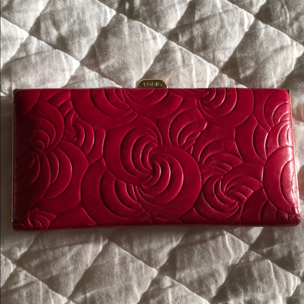 Embossed leather Lodis wallet/clutch